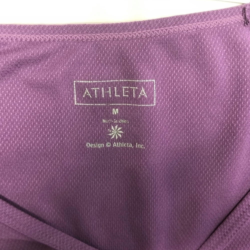 Athleta Women's Athleisure V-neck Purple  Active Sporty T-shirt, M - Picture 7 of 7